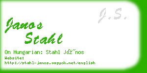janos stahl business card